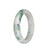 Authentic Type A White with Green and Apple Green Patterns Jadeite Bracelet - 58mm Half Moon