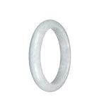 Genuine Grade A White Jade Bangle - 58mm Semi Round