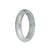 Real Grade A Light Grey with Pale Green  Burma Jade Bangle - 56mm Half Moon