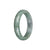 Genuine Type A Light Grey with Green Traditional Jade Bangle - 53mm Half Moon