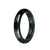 Genuine Grade A Black and Grey Jade Bangle - 60mm Half Moon