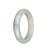 Certified Untreated Light Grey with Green Patterns Traditional Jade Bracelet - 58mm Half Moon