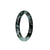 Genuine Grade A Pale Green with Dark Green Patterns Traditional Jade Bracelet - 54mm Semi Round