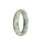 Genuine Grade A Greyish White with Light Brown and Bluish Green Patterns  Jadeite Jade Bracelet - 53mm Oval