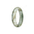 Genuine Grade A Greyish White with Light Brown and Bluish Green Patterns  Jadeite Jade Bracelet - 53mm Oval