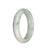 Genuine Untreated Greyish White with Green Patterns Jade Bangle Bracelet - 58mm Half Moon