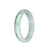 Authentic Grade A Pale Green with Light Green and Light Grey Pattern Jadeite Jade Bangle - 59mm Half Moon