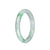 Real Grade A Pale Green with Light Green and Light Grey Pattern Jadeite Bracelet - 61mm Semi Round