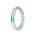 Real Grade A Pale Green with Light Green and Light Grey Pattern Jadeite Bracelet - 61mm Semi Round