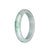 Certified Grade A Light Grey with Apple Green Pattern Jadeite Bangle Bracelet - 58mm Half Moon