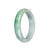 Real Type A Pale Green with Light Green and Light Grey Pattern Traditional Jade Bracelet - 59mm Half Moon