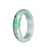 Genuine Grade A Pale Green with Light Green and Light Grey Pattern Jade Bracelet - 57mm Half Moon