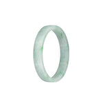 Genuine Grade A Green Pattern Burma Jade Bangle - 52mm Flat