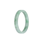 Genuine Grade A Green Pattern Jadeite Jade Bangle - 52mm Flat