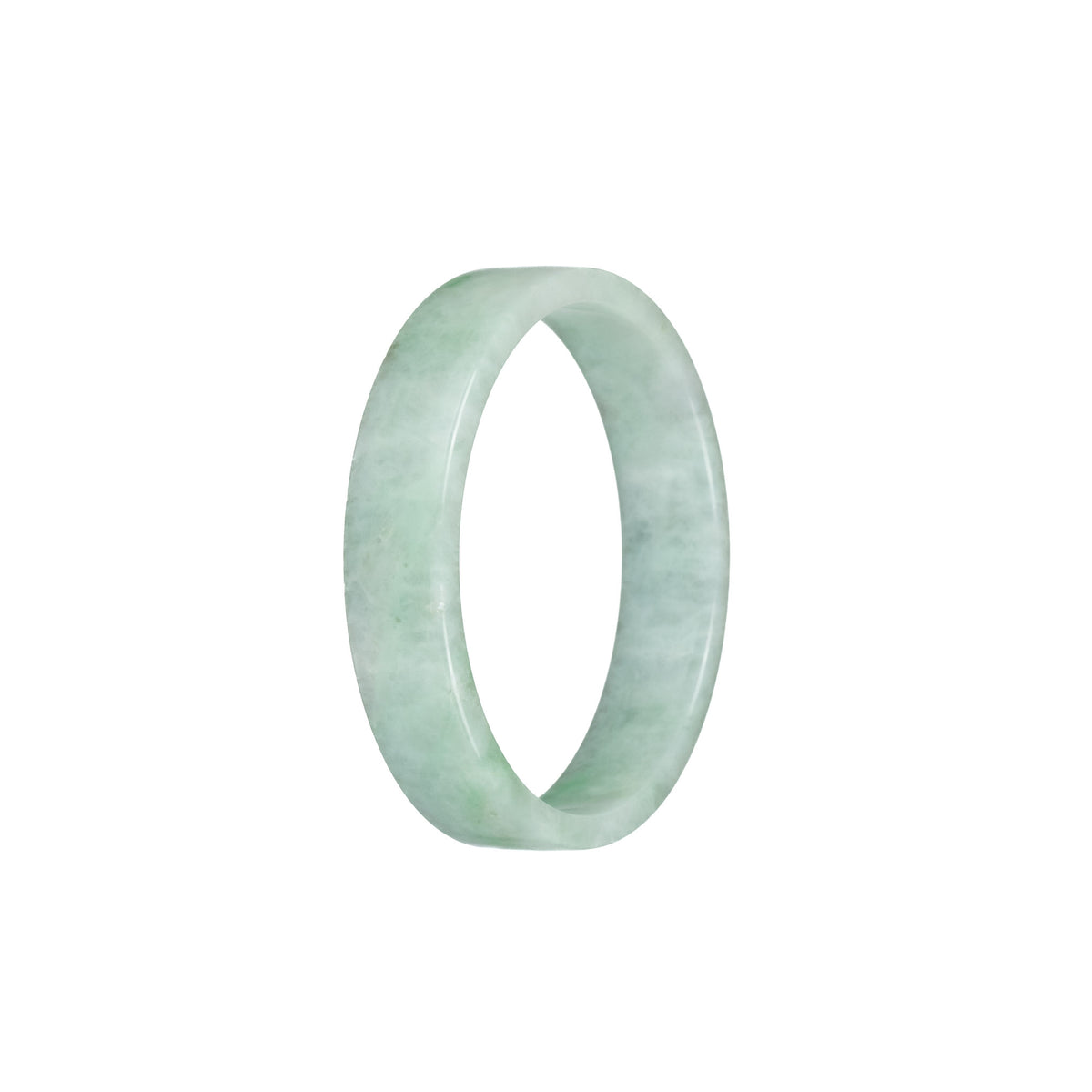 Real Natural Green Pattern Jade Bracelet - 51mm Flat