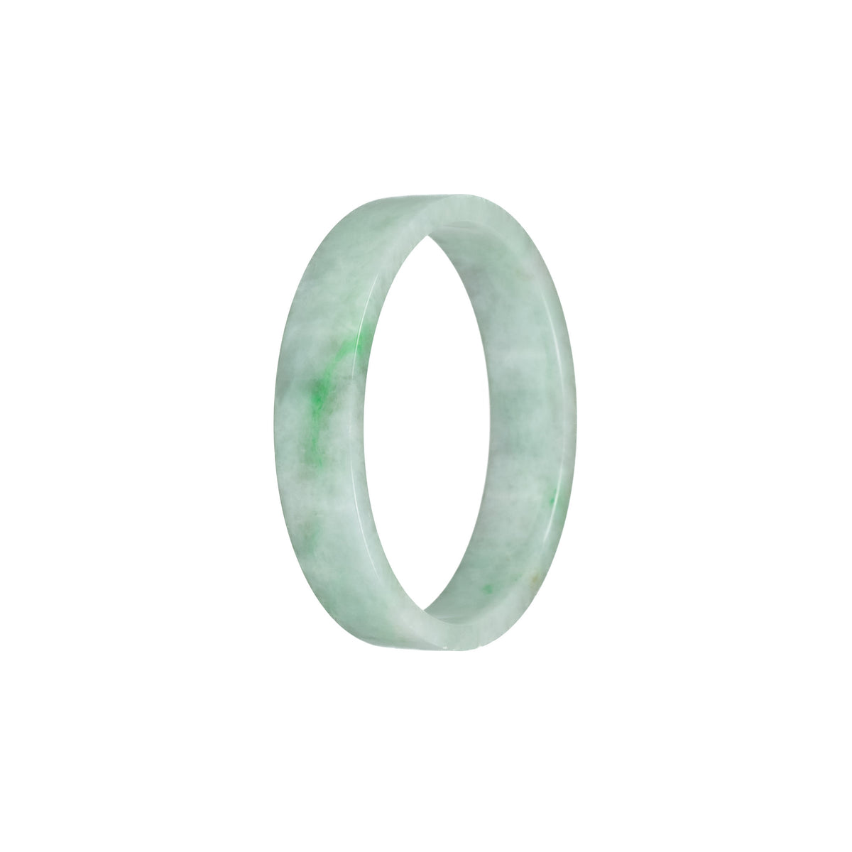 Real Natural Green Pattern Jade Bracelet - 51mm Flat