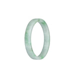 Certified Natural Pale Green with Green Pattern Burma Jade Bangle Bracelet - 52mm Flat