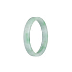 Certified Natural Pale Green with Green Pattern Burma Jade Bangle Bracelet - 52mm Flat