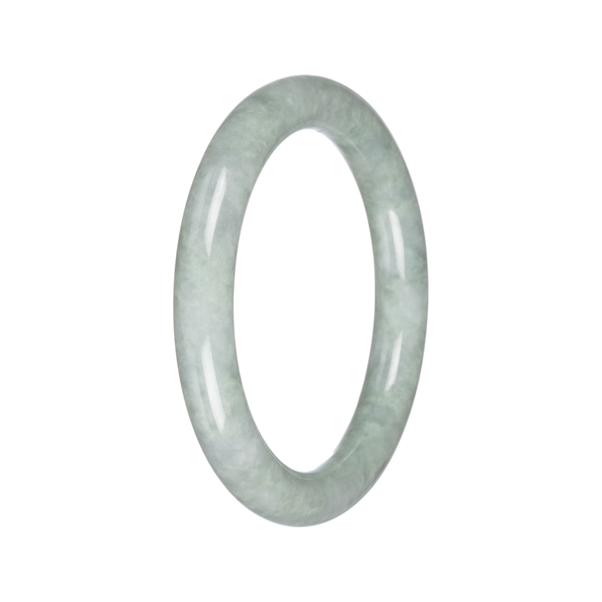 Authentic Light Green Burmese Jade Bangle - 60mm Round