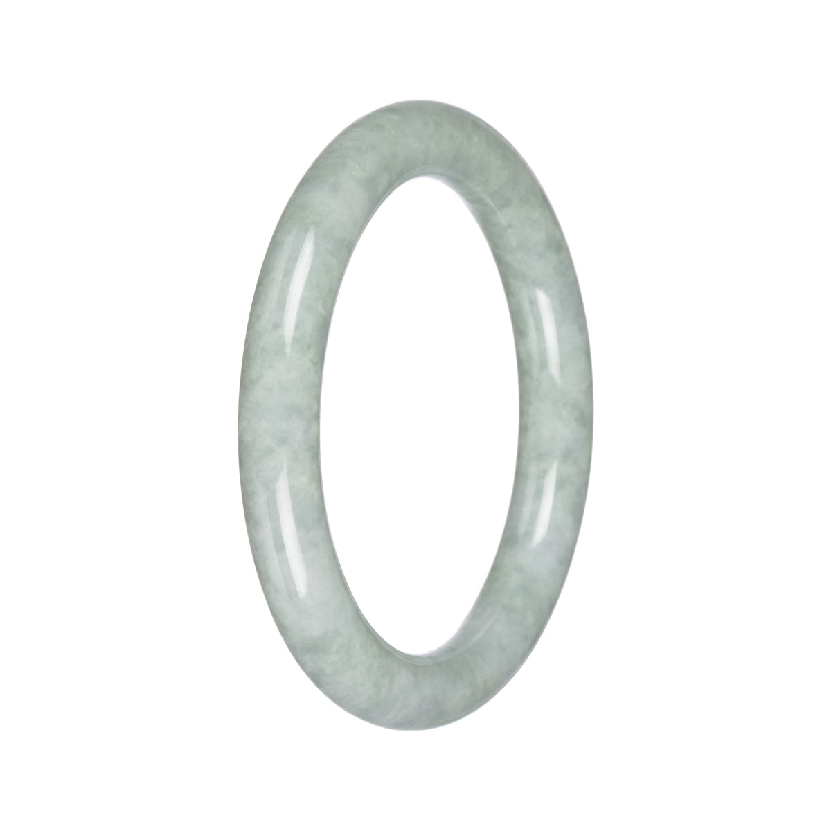 Authentic Light Green Burmese Jade Bangle - 60mm Round