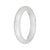 Untreated White with Dark Grey Spots Burma Jade Bangle Bracelet - 61mm Semi Round