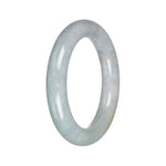 Natural Light Grey with Light Green Jadeite Bangle - 57mm Round