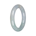 Natural Light Grey with Light Green Jadeite Bangle - 57mm Round
