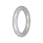 Untreated Light Grey Burma Jade Bangle Bracelet - 55mm Round
