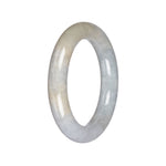 Untreated Light Grey Burma Jade Bangle Bracelet - 55mm Round