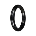 Grade A Black Jadeite Jade Bangle - 60mm Round