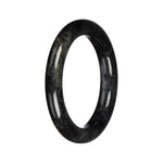Grade A Black Jadeite Jade Bangle - 60mm Round