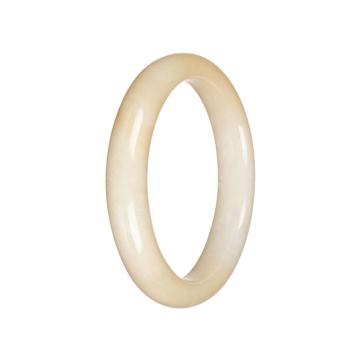 Grade A Ivory Traditional Jade Bangle - 59mm Half Moon