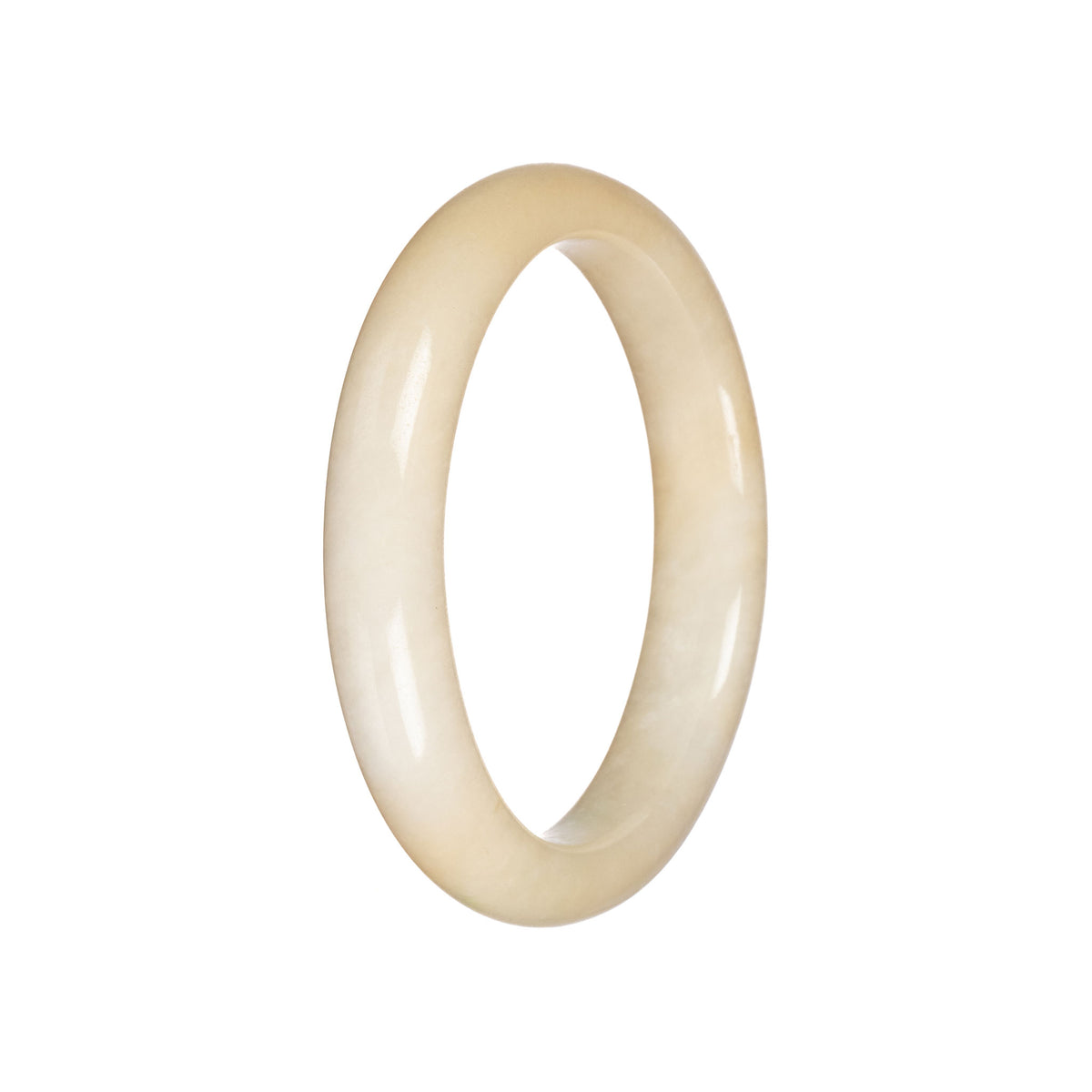 Grade A Ivory Traditional Jade Bangle - 59mm Half Moon