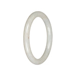 Natural Creamy White Jade Bangle Bracelet - 60mm Petite Round