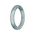 Natural Bluish Green Pattern Burmese Jade Bangle - 59mm Half Moon