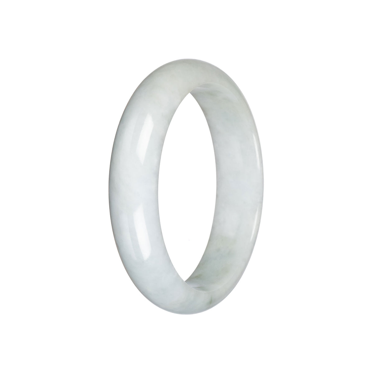 Grade A Pale Green Burma Jade Bangle - 59mm Half Moon