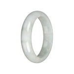 Grade A Pale Green Burma Jade Bangle - 59mm Half Moon