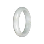 Genuine Pale Green Jade Bangle - 58mm Half Moon