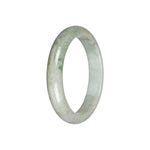 Genuine Pale Green Burmese Jade Bangle - 57mm Half Moon