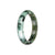 Authentic Green Pattern with Light Brown Jadeite Jade Bangle - 55mm Half Moon