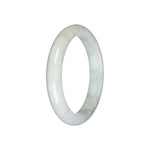 Real Pale Green Jade Bangle Bracelet - 58mm Half Moon