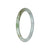 Natural Pale Green with Green Pattern Jadeite Bangle - 60mm Petite Round