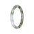 Grade A Light Grey with Olive Green Jadeite Jade Bangle - 59mm Petite Round