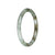 Natural Light Grey with Olive Green Burmese Jade Bangle Bracelet - 60mm Petite Round