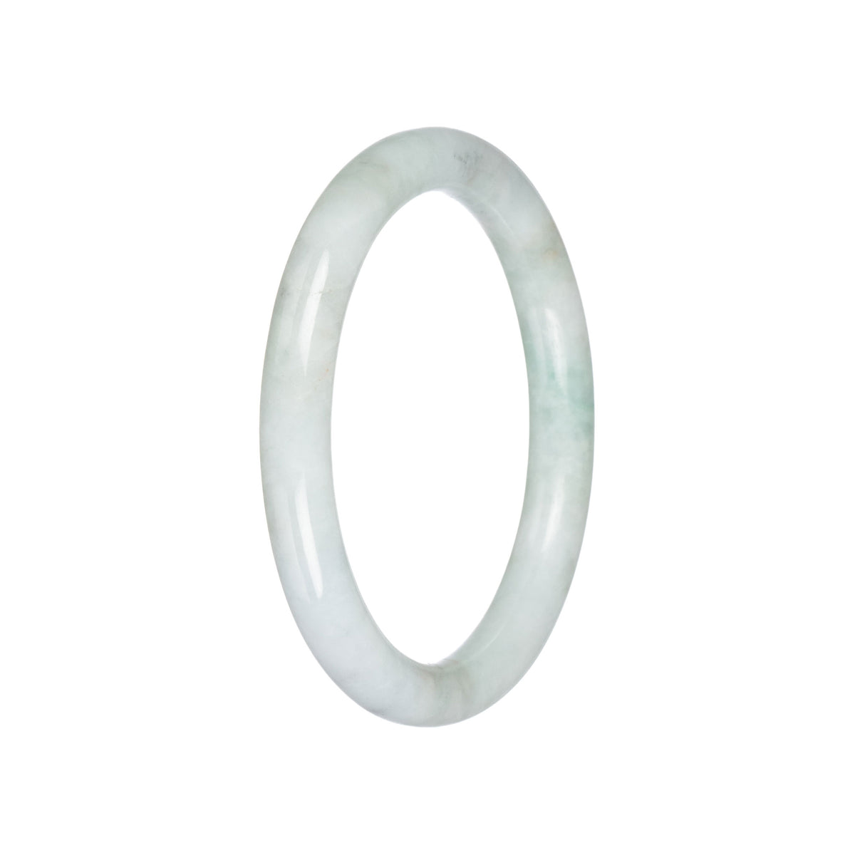 Genuine Pale Green Jade Bangle - 59mm Petite Round