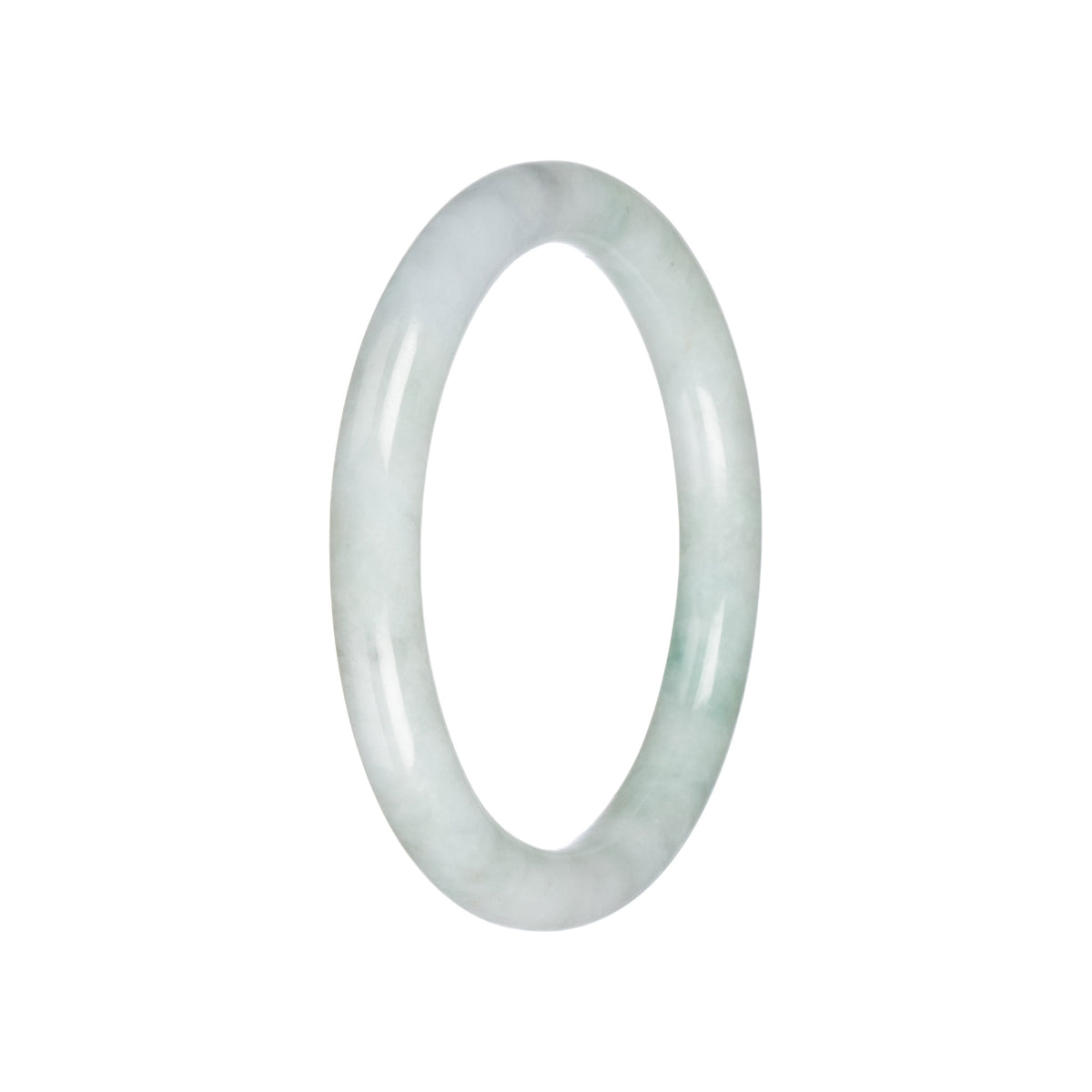 Genuine Pale Green Jade Bangle - 59mm Petite Round