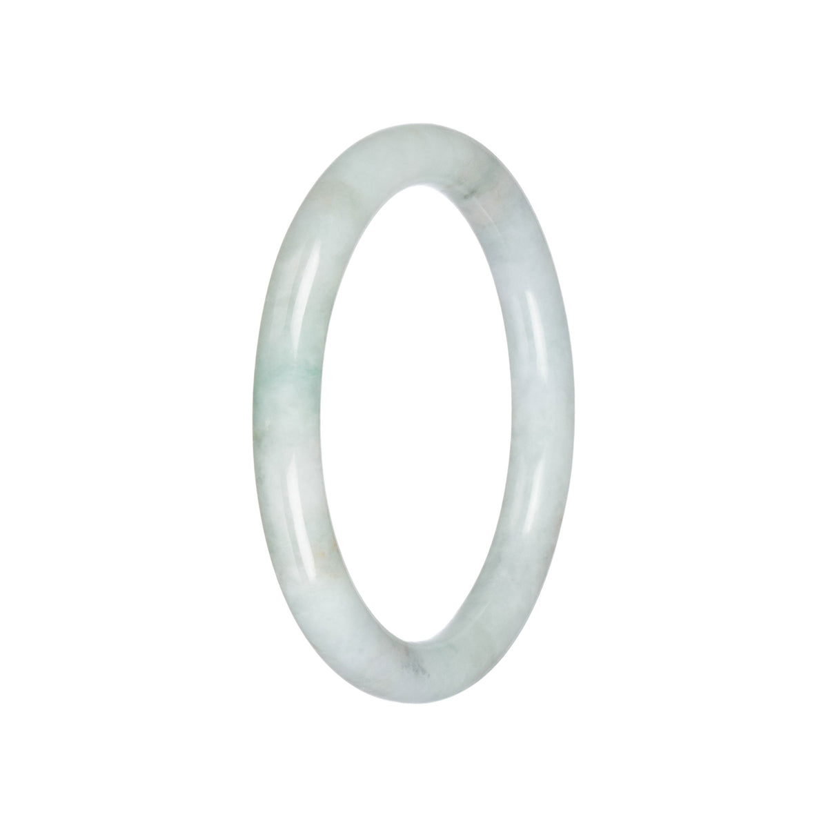 Genuine Pale Green Jade Bangle - 59mm Petite Round