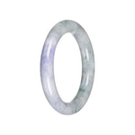 Natural Pale Green with Lavender Burma Jade Bangle - 55mm Round