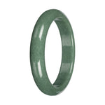 Green Burmese Jade Bangle Bracelet – Half Moon (56mm–63mm)