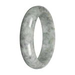 Authentic Burmese Wide Jadeite Bangle - 'Silver Monsoon' - Half Moon (59mm - 63mm)